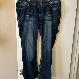 Ariya Dark Blue Flare Jeans